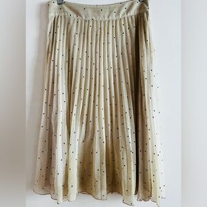 Sezane Paris Cream Pleated Midi Skirt